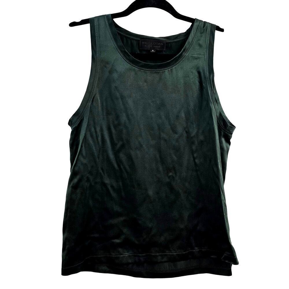 Nili Lotan 100% Silk Tank Top Blouse Green S Minimalist Luxury CapsuleWardrobe